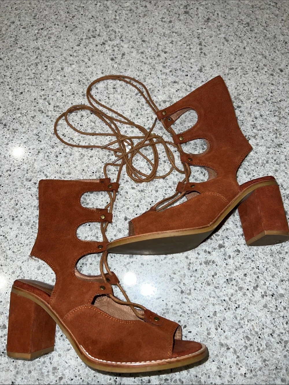 Jeffrey Campbell Women's red Burgundy lace up heel Sandals